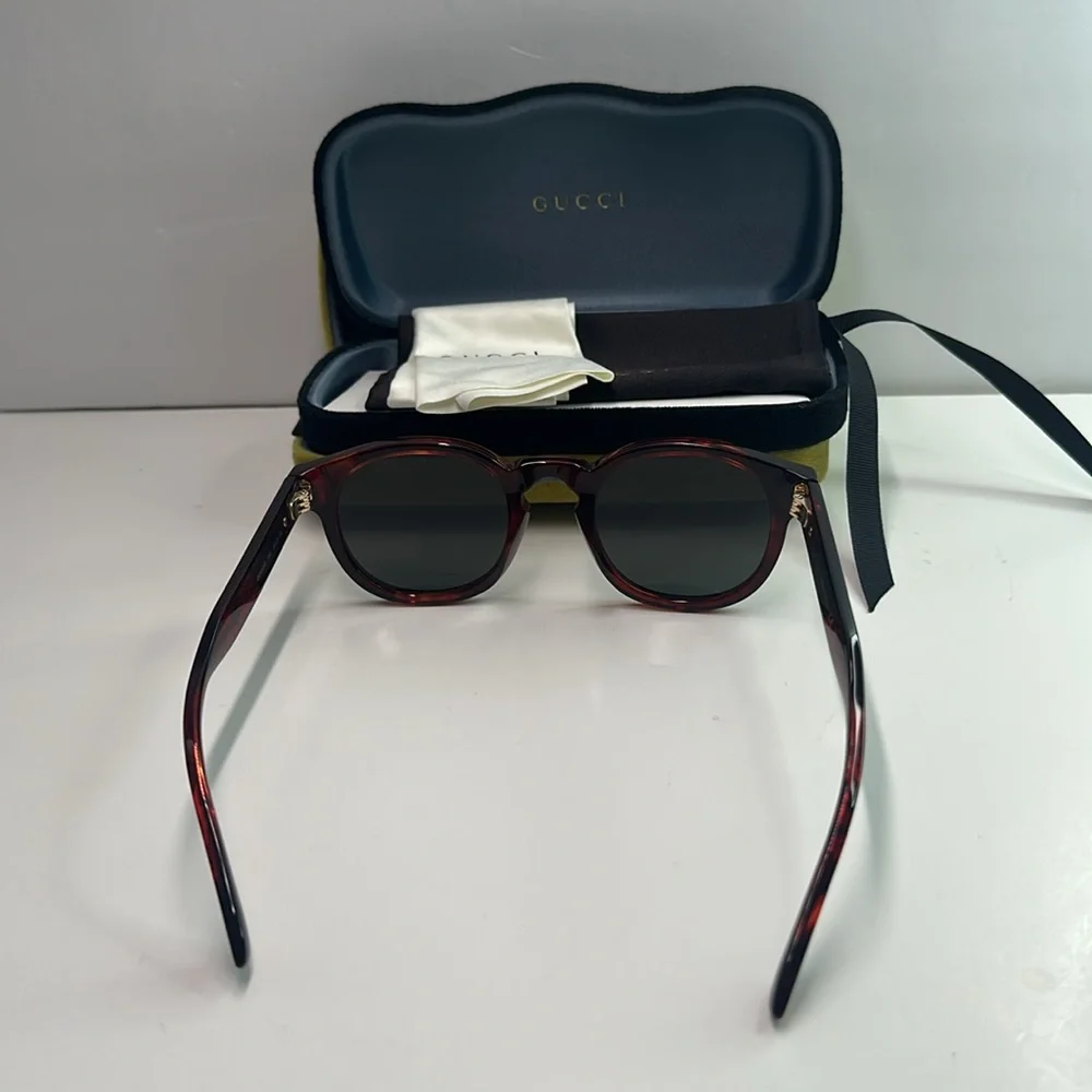NEW GUCCI Men’s Grey Round Sunglasses GG0825S 005 49mm | Full Packaging